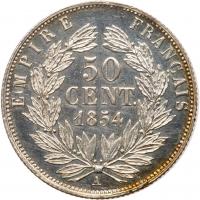 WITHDRAWN - France. Specimen 50 Centimes, 1854-A PCGS Specimen 62 - 2