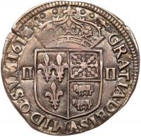 France. &Acirc;&frac14; Ecu de France-Navarre-Bearn, 1612-A (Morlaas) PCGS AU55 - 2