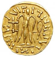 Merovingian Pseudo-Imperial circa 500-580 AD Gold Tremissis (1.25 g.) Superb EF - 2