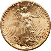 1911-S $20 St. Gaudens PCGS MS64