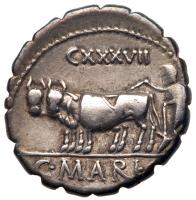 C. Marius C.f. Capito. Silver Denarius (3.85 g), 81 BC VF - 2