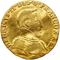 France. 2 Henri d'or, 1554-G (Poitiers) PCGS VF