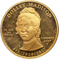 2007-W $10.00 Gold Dolley Madison 1/2 ozt Proof