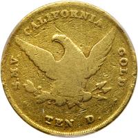 1852 Wass, Molitor & Co. (San Francisco) $10 Gold. Large head PCGS VF20 - 2