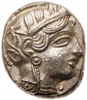 Attica, Athens. Silver Tetradrachm (17.20 g), ca. 454-404 BC Choice VF