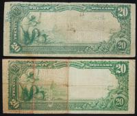 A Pair of Connecticut 1902 $20 Plain Backs. Fr. 650. - 2