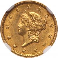 1853 $1 Gold Liberty NGC MS62