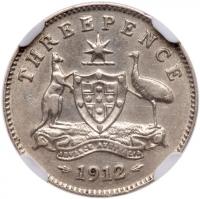 Australia. 3 Pence, 1912 NGC AU55 - 2