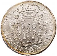 Brazil. 960 Reis, 1818-R About Unc - 2