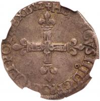 France. &Acirc;&frac14; Ecu, 1582 (9) Rennes NGC EF40 - 2