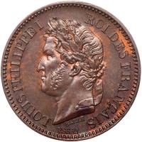 France. Pattern Essai 2 Centimes, 1842/0 PCGS Specimen 64