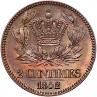 France. Pattern Essai 2 Centimes, 1842/0 PCGS Specimen 64 - 2