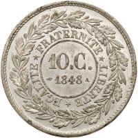 France. Tin Pattern 10 Centimes, 1848 PCGS Specimen - 2