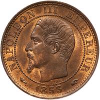 France. 5 Centimes, 1853-A PCGS MS65 RB