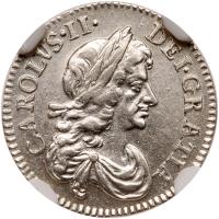 Great Britain. 3 Pence, 1675 NGC About Unc