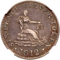 Great Britain. Cheshire. 6 Pence Token, 1812 NGC About Unc