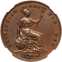 Great Britain. Penny, 1846 NGC AU55 BR - 2