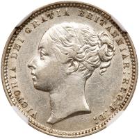 Great Britain. Shilling, 1871 NGC AU55