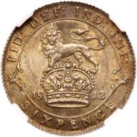 Great Britain. 6 Pence, 1912 NGC MS63 - 2