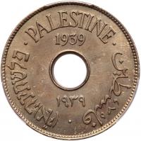 Palestine. 10 Mils, 1939 PCGS Unc