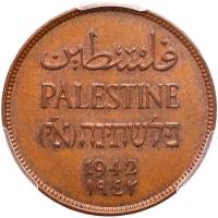 Palestine. 2 Mils, 1942 PCGS MS64 BR