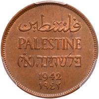 Palestine. 2 Mils, 1942 PCGS MS64 BR