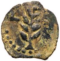 Ancient Judea. Procurator Valerium Gratus, 15-26 CE, AE Prutah (1.71g), Year 2 (15/16)