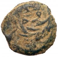 Ancient Judea. Procurator Valerium Gratus, 15-26 CE, AE Prutah (1.98g), 15/17 CE. Year 3 (16/17).