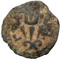 Ancient Judea. Procurator Valerium Gratus, 15-26 CE, AE Prutah (1.98g), 15/17 CE. Year 3 (16/17). - 2