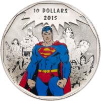 Canada. 2015 DC Comics Original-Superman Legacy Matte Proof Silver $10 Colorized Coin