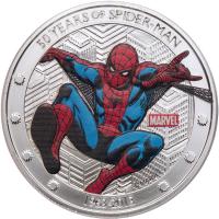 Niue. 2013 Marvel Comics 50 Years of Spiderman Silver $2 Colorized Coin PCGS PF6