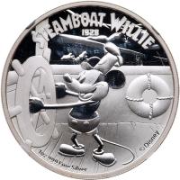 Niue. 2014 Disney Characters-Steamboat Willie Mickey Mouse 80th Anniversary Silver $2