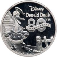 Niue. 2014 Disney Characters-Donald Duck 80th Anniversary Silver $2 NGC PF69 UC