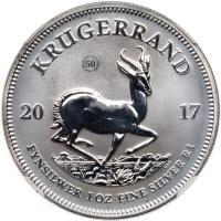 South Africa. 2017 50th Anniversary of First Silver Krugerrand Silver 1 Rand NGC