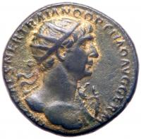 Trajan. AD 98-117. AE As (23 mm, 8.75 g) Choice VF