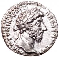 Marcus Aurelius, AD 161-180. AR Denarius (18mm, 3.20g) About EF