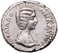 Julia Domma as Augusta. AD 193-217. Cappadocia, Eusebeia. Silver Tridrachm (24mm, 8.64g)