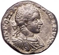 Syria, Seleucis and Pieria. Emesa. Diadumenian, as Caesar, AD 217-218. BI Tetradrachm (25mm, 11.94g)