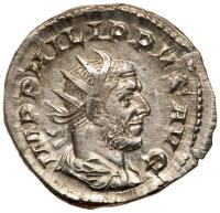 Philip I, AD 244-249. Silver Antoninianus (22 mm 3.77 g) EF