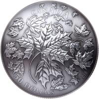 Canada. 2018 Maple Leaves in Motion Silver $50 Convex Coin