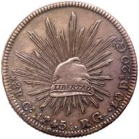 Mexico. 8 Reales, 1845-Ca RG Choice VF