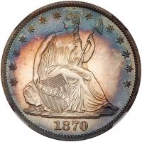 1870 Liberty Seated 50C NGC Proof 63