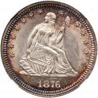 1876-CC Liberty Seated 25C NGC Proof 64