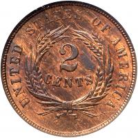 1864 2C. Lg Motto NGC MS65 RB - 2