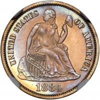 1884 Liberty Seated 10C NGC PF64 CAM