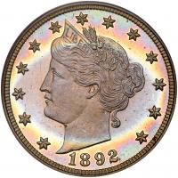 1892 Liberty 5C PCGS Proof 63