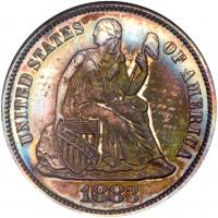 1883 Liberty Seated 10C ANACS Proof 60