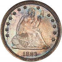 1883 Liberty Seated 25C ANACS Proof 62