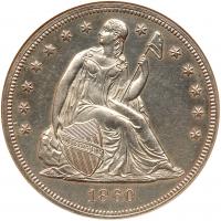 1860 Liberty Seated $1 NGC Proof 62