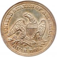 1860-O Liberty Seated 25C PCGS MS63 - 2